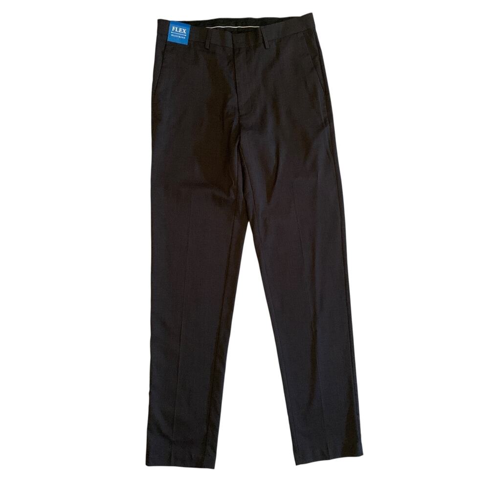 Haggar Men's Sz 32 x 34 Slim Fit Flat Front All Day Comfort Flex Dress Pants New